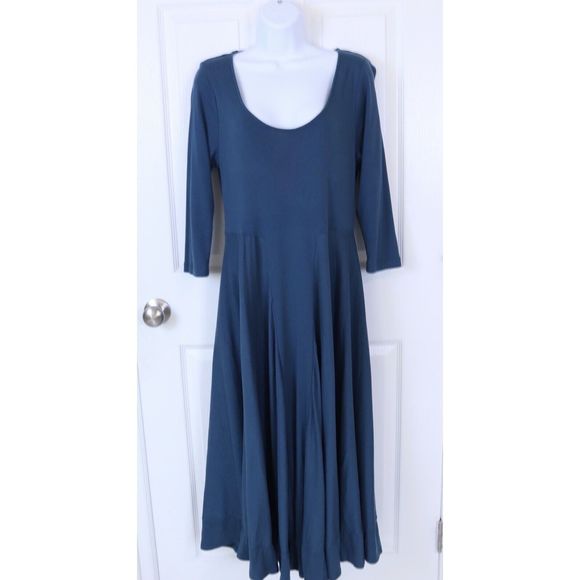 Soft Surroundings Dresses & Skirts - Soft Surroundings Maxi Dress Women's Ruffle Hem Scoop Neck Teal Blue Size Small